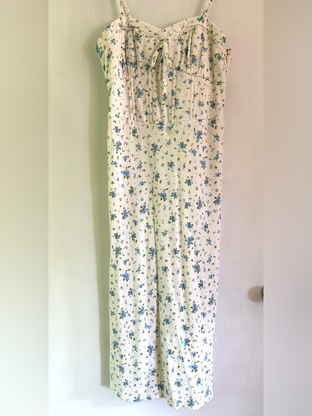 Adorable Linen blend Corset style midi dress - women’s size 8